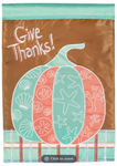 Coastal Give Thanks Pumpkin Garden Flag