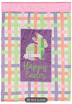 Happy Easter Crosses Burlap Garden Flag