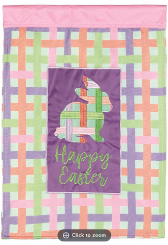 Happy Easter Crosses Burlap Garden Flag