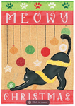 Cat Meowy Christmas Poly Garden Flag