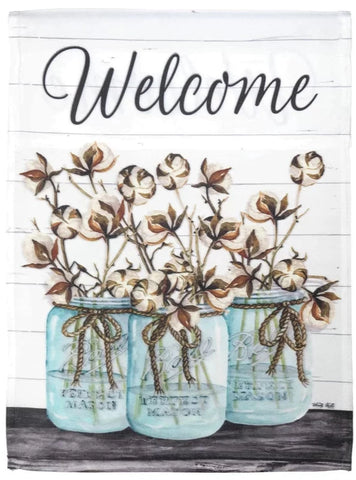 Welcome Cotton Jars Garden Flag