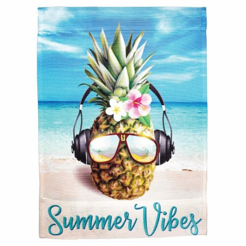 "Summer Vibes Pineapple" Polyester Garden Flag