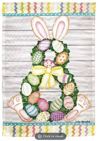 Easter Bunny Wreath Poly House Flag