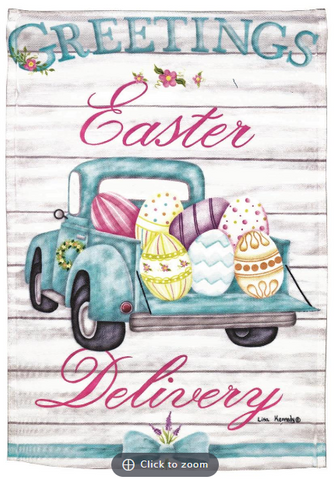 Easter Delivery Truck Garden Flag