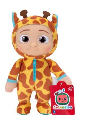 Four plush toys in animal costumes with red bags on a white background