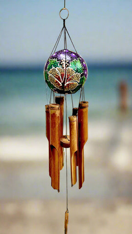 Bamboo Painted Coconut Wind Chime