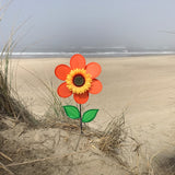 12" Orange Sunflower Spinner