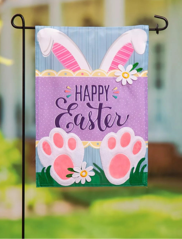 Happy Easter Bunny Applique Garden Flag