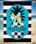 Black & White Pineapple house flag