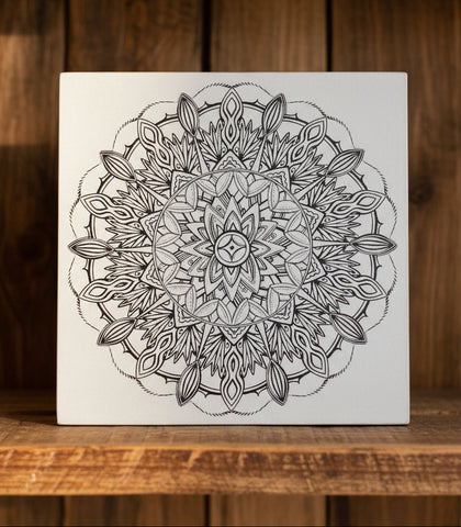 Color Me Mandala Wood Sign