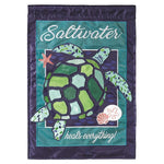 Saltwater Heals Everything Turtle Double Applique Garden Flag