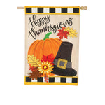 Happy Thanksgiving House Burlap Flag