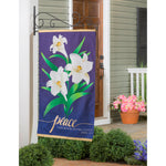 Easter Lilies House "Linen " Flag
