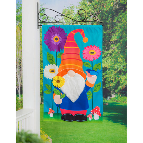 Garden Gnome House Linen Flag