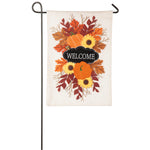 Fall Floral Welcome Burlap Flag