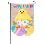 Easter Chick Garden "Burlap" Flag