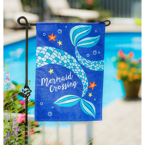 Mermaid Crossing Garden Linen Flag