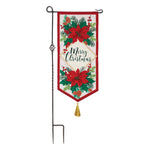 Christmas Poinsettias Textile Decor Flag
