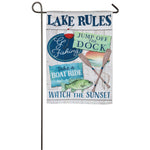 Lake Rules Garden "Suede" Flag