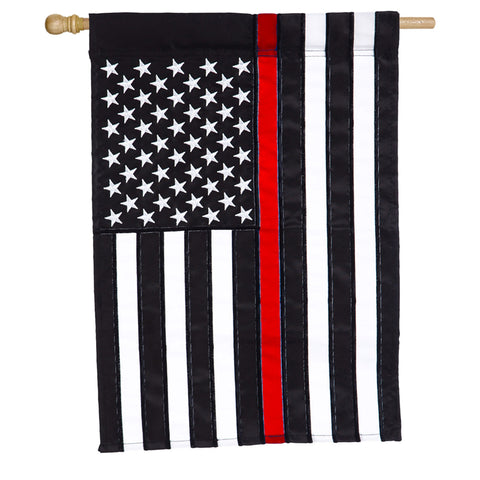 Thin Red Line House Applique Flag