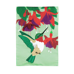 Hummingbird & Fuchsia Applique Garden Flag