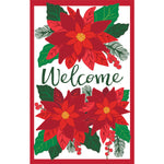 Poinsetta Welcome House Applique Flag