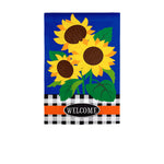 Sunflower Check Garden Applique Flag
