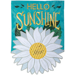 Sunshine Daisy Double Applique Garden Flag