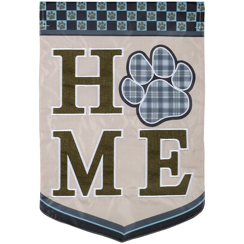"Pet Home" Double Applique Garden Flag