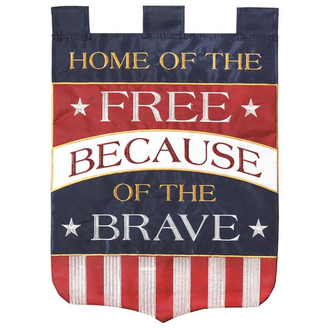 Home of the Free Double Applique House Flag