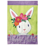 Happy Easter Bunny Double Applique/Burlap House Flag