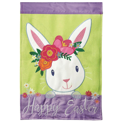 Happy Easter Bunny Garden Size Double Applique Flag