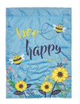 Bee Happy Psalm 37:4 Double Applique Garden Flag