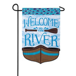 Welcome to the River Double Applique Garden Flag