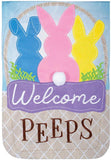 "Welcome Peeps" Double Applique Garden Flag