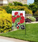 Geranium Flowers "SolarSilk" Garden Flag